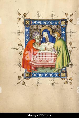 Das Entombment um 1405 - 1410 von den Meistern von Dirc van Delf Stockfoto