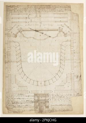 Theatro Filarmonico der Accademia Filarmonica von Verona, Italien, Auditorium und Haupteingang Aufzug 1715–20 von Francesco Galli Bibiena Stockfoto