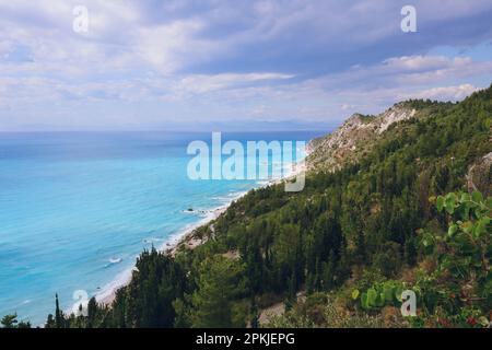 Die Ionische Küste der Insel Lefkada, Griechenland Stockfoto