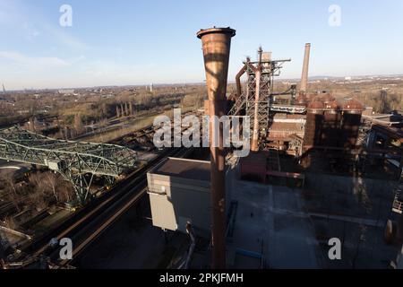 Duisburg, Deutschland. 14. Februar 2018. Der Landschaftspark ist ein öffentlicher Park in Duisburg-Meiderich. Es wurde 1991 von Latz + Partn entworfen Stockfoto