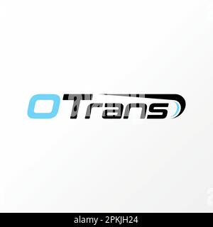 Logo-Design Grafikkonzept kreatives abstraktes Premium-Vektorpapier Schriftart O TRANS mit Swoosh Fast Move. Im Zusammenhang mit dem Transport von Monographien Stock Vektor