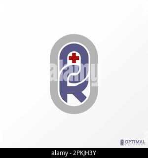 Logo-Design Grafikkonzept kreativ Abstraktes Premium-Vektormaterial Brief ODER Schriftart Top-Down Kette mit Kreuz Plus. Bezogen auf Initial oder intakt Stock Vektor