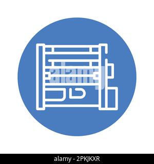 Symbol für die Farblinie der Maschine für das Rollen von Platten. Metallarbeiten. Piktogramm für Webseite. Stock Vektor