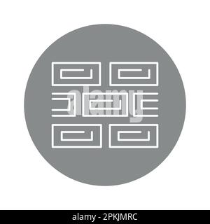 Symbol für die farbige Linie der Fliesen auf dem Bürgersteig. Straßenbau. Piktogramm für Webseite Stock Vektor