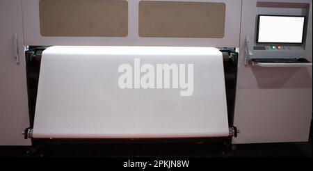 Digitale Textildruckmaschine. Thermotransferdrucker Für Textilien Im Format-Dye-Sublimation-Design Stockfoto