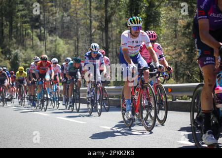 Amorebieta Etxano, Spanien. 07. April 2023. Balkon de Bizkaia, Spanien, 07. April 2023: DirectEnergie Rider, Steff Cras während der 5. Etappe des Baskenlandes Itzulia zwischen Ekin und Amorebieta-Etxano, 07. April 2023, auf dem Balkon de Bizkaia, Spanien. (Foto: Alberto Brevers/Pacific Press) Kredit: Pacific Press Media Production Corp./Alamy Live News Stockfoto