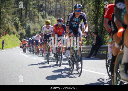 Amorebieta Etxano, Spanien. 07. April 2023. Balkon de Bizkaia, Spanien, 07. April 2023: The INEOS - Granadiers Rider, Jonathan Castroviejo während der 5. Etappe des Baskenlandes Itzulia zwischen Ekin und Amorebieta-Etxano, am 07. April 2023, auf dem Balkon de Bizkaia, Spanien. (Foto: Alberto Brevers/Pacific Press) Kredit: Pacific Press Media Production Corp./Alamy Live News Stockfoto