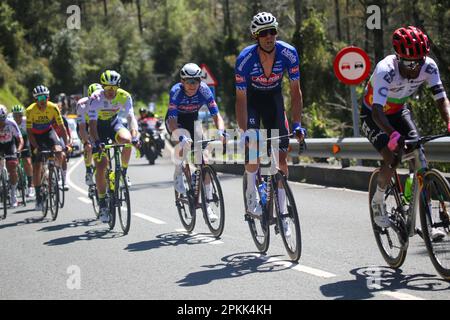 Amorebieta-Etxano, Euskadi, Spanien. 7. April 2023. Balkon de Bizkaia, Spanien, 07. April 2023: The Alpecin - Deceuninck Rider, Nicola Conci während der 5. Etappe des Baskenlandes Itzulia zwischen Ekin und Amorebieta-Etxano am 07. April 2023 auf dem Balkon de Bizkaia, Spanien. (Kreditbild: © Alberto Brevers/Pacific Press via ZUMA Press Wire) NUR ZUR REDAKTIONELLEN VERWENDUNG! Nicht für den kommerziellen GEBRAUCH! Kredit: ZUMA Press, Inc./Alamy Live News Stockfoto