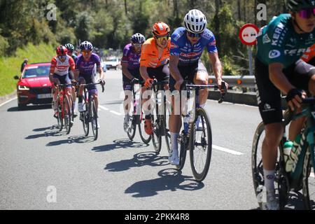 Amorebieta-Etxano, Euskadi, Spanien. 7. April 2023. Balkon de Bizkaia, Spanien, 07. April 2023: Der Alpecin-Deceuninck-Fahrer Robert Stannard während der 5. Etappe des Baskenlandes Itzulia zwischen Ekin und Amorebieta-Etxano am 07. April 2023 auf dem Balkon de Bizkaia, Spanien. (Kreditbild: © Alberto Brevers/Pacific Press via ZUMA Press Wire) NUR ZUR REDAKTIONELLEN VERWENDUNG! Nicht für den kommerziellen GEBRAUCH! Kredit: ZUMA Press, Inc./Alamy Live News Stockfoto