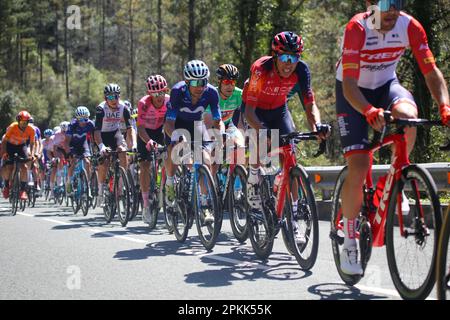 Amorebieta-Etxano, Euskadi, Spanien. 7. April 2023. Balkon de Bizkaia, Spanien, 07. April 2023: The INEOS - Granadiers Rider, Egan Bernal während der 5. Etappe des Baskenlandes Itzulia zwischen Ekin und Amorebieta-Etxano, am 07. April 2023, auf dem Balkon de Bizkaia, Spanien. (Kreditbild: © Alberto Brevers/Pacific Press via ZUMA Press Wire) NUR ZUR REDAKTIONELLEN VERWENDUNG! Nicht für den kommerziellen GEBRAUCH! Kredit: ZUMA Press, Inc./Alamy Live News Stockfoto