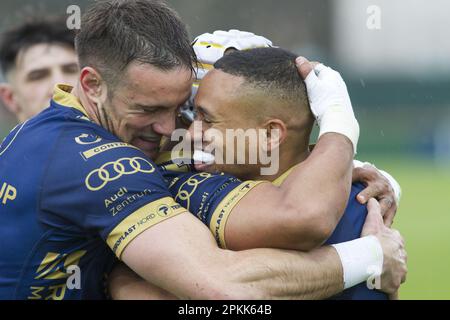 Treviso, Italien. 08. April 2023. 08/04/2023; Foto Alfio Guarise; Challenge Cup; Stadio Monigo Treviso; Benetton Treviso vs Cardiff Rugby; Rugby; Quarti di Finale; während der Viertelfinale - Benetton Rugby vs Cardiff, Rugby Challenge Cup in Treviso, Italien, April 08 2023 Kredit: Unabhängige Fotoagentur/Alamy Live News Stockfoto