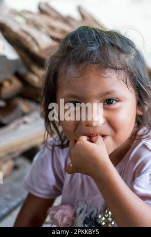 Gesichter Perus: Ribernos vom Amazonas Stockfoto