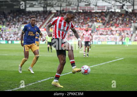 8. April 2023; GTECH Community Stadium, Brentford, London, England; Premier League Football, Brentford gegen Newcastle United, Ivan Toney von Brentford Stockfoto