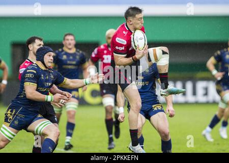 Treviso, Italien. 08. April 2023. Monigo Stadium, Treviso, Italien, 08. April 2023, 08/04/2023; Foto Alfio Guarise; Challenge Cup; Stadio Monigo Treviso; Benetton Treviso vs Cardiff Rugby; Rugby; Quarti di Finale; während der Viertelfinale - Benetton Rugby vs Cardiff - Rugby Challenge Cup Credit: Live Media Publishing Group/Alamy Live News Stockfoto