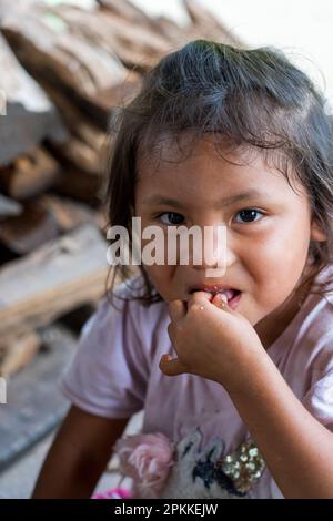 Gesichter Perus: Ribernos vom Amazonas Stockfoto