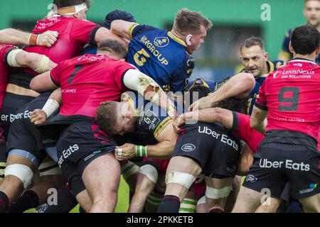 Treviso, Italien. 08. April 2023. 08/04/2023; Foto Alfio Guarise; Challenge Cup; Stadio Monigo Treviso; Benetton Treviso vs Cardiff Rugby; Rugby; Quarti di Finale; während der Viertelfinale - Benetton Rugby vs Cardiff, Rugby Challenge Cup in Treviso, Italien, April 08 2023 Kredit: Unabhängige Fotoagentur/Alamy Live News Stockfoto