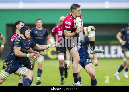 Treviso, Italien. 08. April 2023. 08/04/2023; Foto Alfio Guarise; Challenge Cup; Stadio Monigo Treviso; Benetton Treviso vs Cardiff Rugby; Rugby; Quarti di Finale; während der Viertelfinale - Benetton Rugby vs Cardiff, Rugby Challenge Cup in Treviso, Italien, April 08 2023 Kredit: Unabhängige Fotoagentur/Alamy Live News Stockfoto