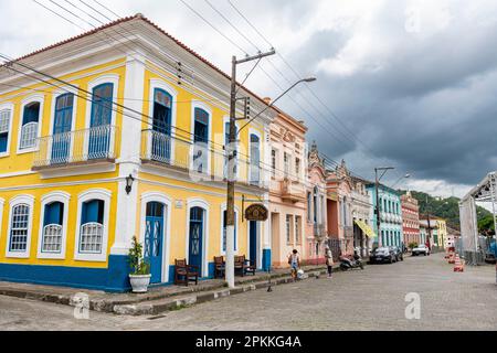 Kolonialhäuser, Iguape, Staat Sao Paulo, Brasilien, Südamerika Stockfoto