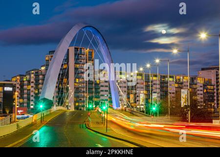 Clyde Arc (Squinty Bridge), Glasgow, Schottland, Vereinigtes Königreich, Europa Stockfoto