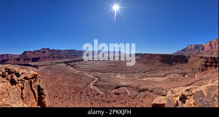 Panoramablick auf den Marble Canyon von Johnson Point unterhalb der Vermilion Cliffs, Glen Canyon Recreation Area, Arizona Stockfoto