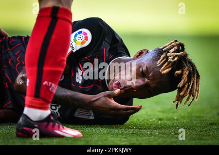 Barcelona, Spanien. 08. April 2023. Nico Williams (Athletic Club) während eines Spiels in La Liga Santander zwischen RCD Espanyol und Athletic Club im RCDE Stadium, in Barcelona, Spanien, am 8. April 2023. (Foto/Felipe Mondino) Kredit: Unabhängige Fotoagentur/Alamy Live News Stockfoto