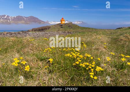 Djupivogur Lighthouse, East Iceland, Island, Polarregionen Stockfoto