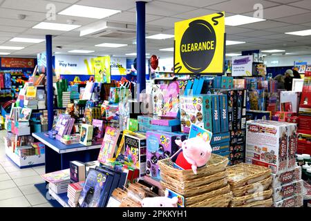 The Works Discount Buchladen in mortimore Street, herne Bay, East kent, uk april 2023 Stockfoto