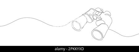 Binokulare durchgehende einzeilige Zeichnung Stock Vektor