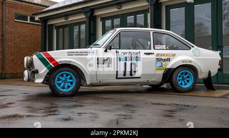 1979 Ford Escort „WTW 527S“ auf der Motorsport Assembly, die am 26. März 2023 im Bicester Heritage Centre stattfand. Stockfoto