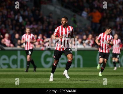 8. April 2023; GTECH Community Stadium, Brentford, London, England; Premier League Football, Brentford gegen Newcastle United, Zanka von Brentford Stockfoto