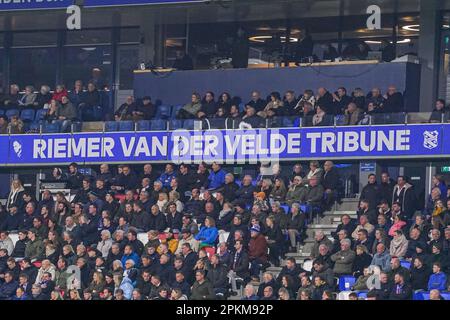 Heerenveen, Niederlande. 08. April 2023. HEERENVEEN, NIEDERLANDE - APRIL 8: Riemer van der Velde Tribune während des niederländischen Eredivisie-Spiels zwischen SC Heerenveen und FC Volendam am Abe Lenstra Stadion am 8. April 2023 in Heerenveen, Niederlande (Foto von Andre Weening/Orange Pictures). Credit: Orange Pics BV/Alamy Live News Stockfoto