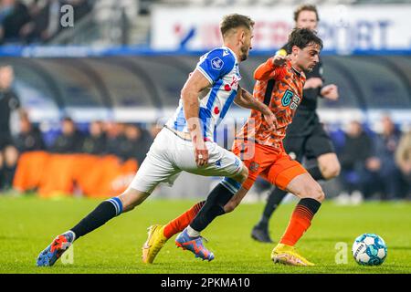 Heerenveen, Niederlande. 08. April 2023. HEERENVEEN, NIEDERLANDE - APRIL 8: Gaetano Oristanio vom FC Volendam während des niederländischen Eredivisie-Spiels zwischen SC Heerenveen und FC Volendam am Abe Lenstra Stadion am 8. April 2023 in Heerenveen, Niederlande (Foto von Andre Weening/Orange Pictures). Credit: Orange Pics BV/Alamy Live News Stockfoto