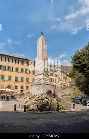 Piazza Garibaldi in Cortona, Italien Stockfoto