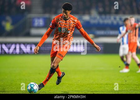 Heerenveen, Niederlande. 08. April 2023. HEERENVEEN, NIEDERLANDE - APRIL 8: Xavier Mbuyamba vom FC Volendam während des niederländischen Eredivisie-Spiels zwischen SC Heerenveen und FC Volendam am Abe Lenstra Stadion am 8. April 2023 in Heerenveen, Niederlande (Foto von Andre Weening/Orange Pictures). Guthaben: Orange Pics BV/Alamy Live News Stockfoto