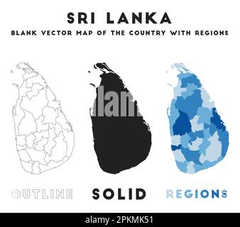 Sri-Lanka-Karte. Grenzen Sri Lankas für Ihre Infografik. Vektorform. Vektordarstellung. Stock Vektor