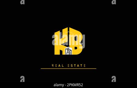 Immobilienmakler Initialen Monogramm Logo KB , BK Stock Vektor
