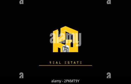 Immobilienbriefe Initialen Monogramm Logo KJ , JK Stock Vektor