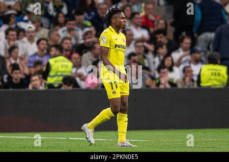 Madrid, Spanien. 8. April 2023. 8. April 2023; Santiago Bernabeu Stadion, Madrid, Spanien, Spanisch La Liga Fußball, Real Madrid gegen Villarreal; Chukwueze Credit: Action Plus Sports Images/Alamy Live News Stockfoto