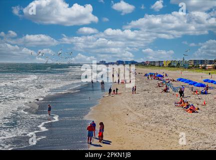 Cape Canaveral, Florida - 29. Januar 2023: Cape Canaveral ist die Heimat von Port Canaveral, einem der geschäftigsten Kreuzfahrthäfen der Welt, und ist Teil eines Stockfoto