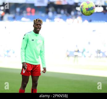 Sabadell, Barcelona, Spanien. 8. April 2023. Barcelona Spanien 08.04.2023 Nico Williams (Athletic Club) Gesten während der La Liga Santander zwischen Espanyol und Athletic Club im RCDE Stadium am 08. April 2023 in Barcelona. (Kreditbild: © Xavi Urgeles/ZUMA Press Wire) NUR REDAKTIONELLE VERWENDUNG! Nicht für den kommerziellen GEBRAUCH! Kredit: ZUMA Press, Inc./Alamy Live News Stockfoto