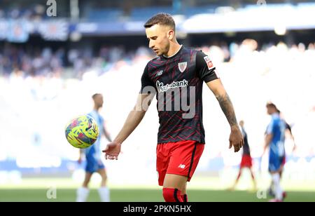Sabadell, Barcelona, Spanien. 8. April 2023. Barcelona Spanien 08.04.2023 Oihan Sancet (Athletic Club) zeigt am 08. April 2023 im RCDE-Stadion in Barcelona den La Liga Santander zwischen Espanyol und Athletic Club. (Kreditbild: © Xavi Urgeles/ZUMA Press Wire) NUR REDAKTIONELLE VERWENDUNG! Nicht für den kommerziellen GEBRAUCH! Kredit: ZUMA Press, Inc./Alamy Live News Stockfoto