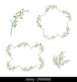 Sakura Blüten Blumen Gestelle, Ikonen-Bouquet Stock Vektor
