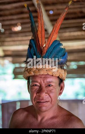 Die Yagua sind ein indigenes Volk im Nordosten Perus Stockfoto