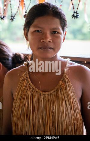 Die Yagua sind ein indigenes Volk im Nordosten Perus Stockfoto