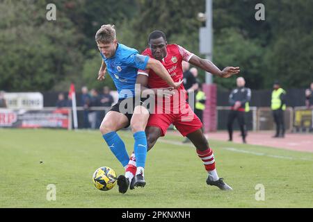 Daniel Quick von Billericay und Ade Yusuff von Hornchurch während Hornchurch vs Billericay Town, Pitching in der Isthmian League Premier Division Football AT Stockfoto