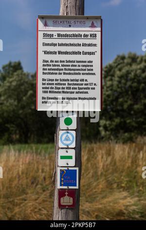 Klettern Sie in der Nähe von Stiege in den oberen Harz-Bergen Stockfoto