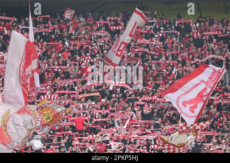 Dortmund, Deutschland. 08. April 2023. firo : 08.04.2023, Fußball, 1. Liga, 1. Bundesliga, Season 2022/2023, BVB, Borussia Dortmund - Union Berlin 2:1 Fans Union Credit: dpa/Alamy Live News Stockfoto