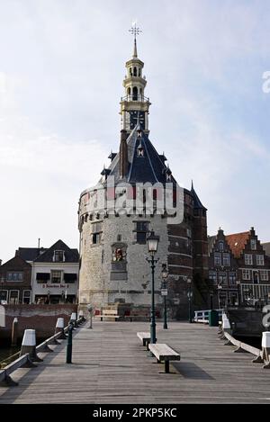 Hoofdtoren, Tower, Hafen, Hoorn, Nordholland, Niederlande, Holland Stockfoto