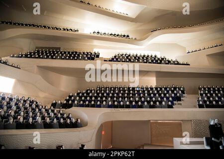 Modell des Innenraums der Elbphilharmonie, HafenCity, Hamburg, Deutschland, Europa Stockfoto