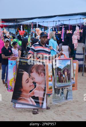 Anbieter, Straßenszene, Unawatuna, Sri Lanka, Asien Stockfoto